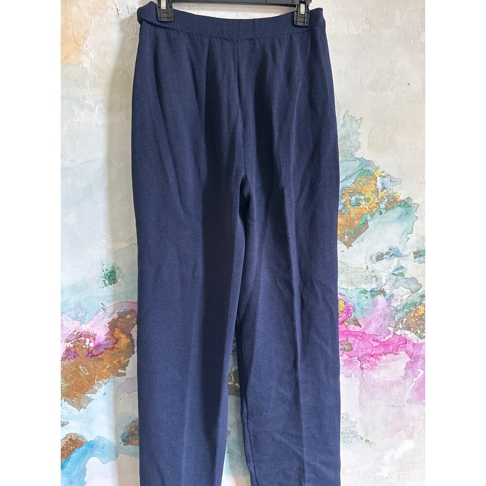 St.  John Collection by Marie Gray Navy Blue Santana Knit Pants Size 8